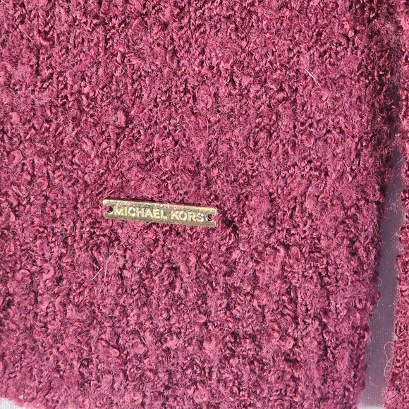 Michael Michael Kors Burgundy Red Knit Pullover Sweater Turtleneck XS Textured - Picture 2 of 5